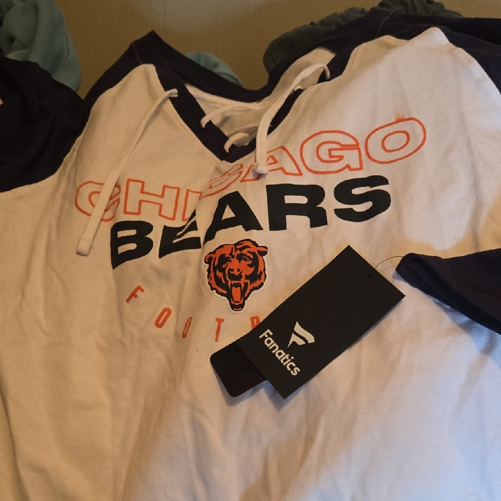Fanatics White and Navy Chicago Bears Kids Hoodie